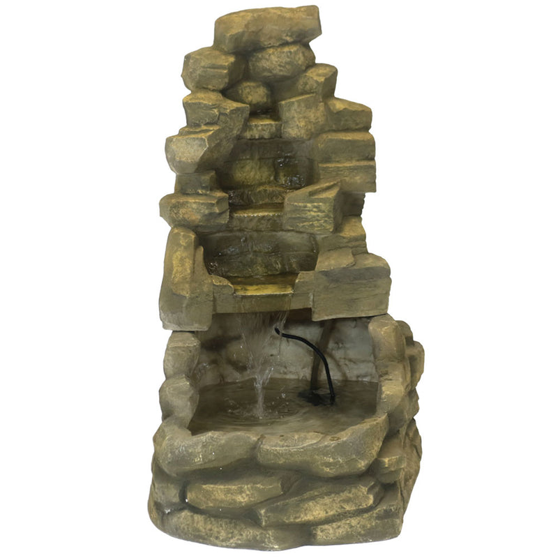 Sunnydaze Stone Falls Outdoor Fountain - 37" H