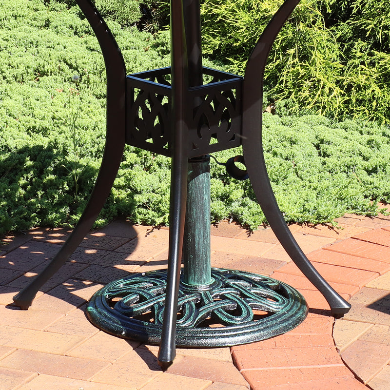 Sunnydaze Round Cast Iron Outdoor Patio Umbrella Base Stand - 17"