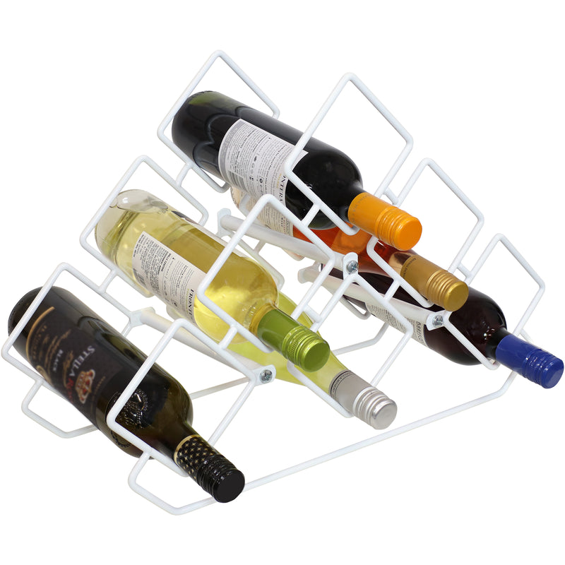 Sunnydaze 6-Bottle Steel Wire Triangular Tabletop Wine Rack