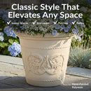 Sunnydaze Arabella Polyresin Large Round Outdoor Planter