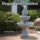 Sunnydaze Lion Head 3-Tier Outdoor Water Fountain with Electric Pump