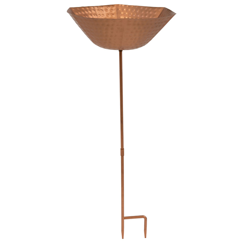 Sunnydaze Staked Copper Bird Bath with UV-Resistant Finish - 34.25" H