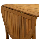 Sunnydaze Malaysian Hardwood Folding Gateleg Patio Round Dining Table