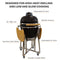 Sunnydaze Kamado Charcoal Grill and Smoker with Side Tables and Wheels