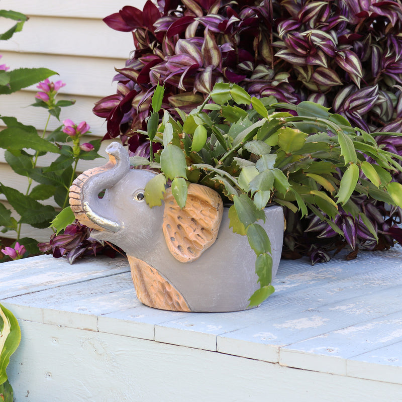 elephant planter indoor Sunnydaze Elsie the Elephant Indoor Planter Statue