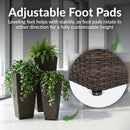 Sunnydaze Polyrattan Square Tall Wicker Planters - Set of 3