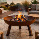 Sunnydaze Cast Iron Heavy Duty Fire Pit for Outside