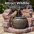Sunnydaze Crumbling Bricks and Pots Solar Fountain with Battery Backup - 27"