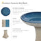 Sunnydaze Nantes Outdoor Ceramic Bird Bath - White Lava Finish - 16" H