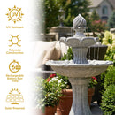 Sunnydaze 45" 2-Tier Arcade Solar Outdoor Water Fountain with LED