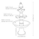 Sunnydaze Welcome 3-Tier Outdoor Water Fountain for Garden - 57"