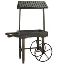 Sunnydaze Rustic, Vintage Flower Cart Display Stand with Wheels - Gray