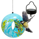 Sunnydaze Solar Bird Feeder with Glass Fly-Through Design