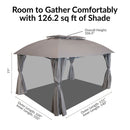 Sunnydaze 10' x13' Gazebo with Screens and Privacy Walls