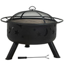 Sunnydaze Cosmic 30" Outdoor Fire Pit with Grill Grate & Spark Screen