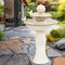 Sunnydaze 2-Tier Ceramic Outdoor Water Fountain 27" - Resting Birds