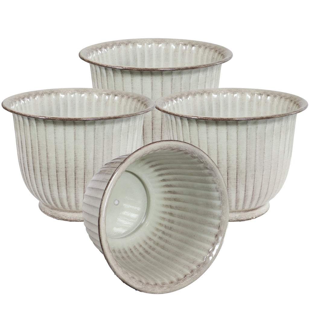 Sunnydaze Carlotta Metal Outdoor Plant Pots - 14.75