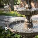 Sunnydaze 4-Tier Grand Courtyard Outdoor Water Fountain - 80" H