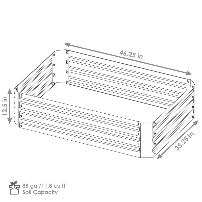 Sunnydaze Galvanized Steel Raised Garden Bed