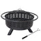 Sunnydaze Arrow Motif Steel Wood-Burning Fire Pit with Spark Screen - 36"