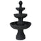 Sunnydaze Flower Blossom 3-Tier Electric Water Fountain, Black, 43 Inch Tall