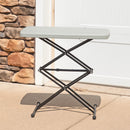 Sunnydaze Rectangular Adjustable Utility Table with Collapsible Legs - Gray