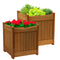 Sunnydaze Meranti Outdoor Square Wooden Planter Box - 16-Inch