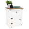 Sunnydaze Pine Nightstand with Drawer and Door - White - 26 Inches