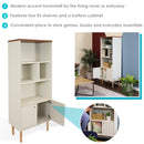 Sunnydaze 5-Shelf Modern Bookshelf with Storage Cabinet - Latte