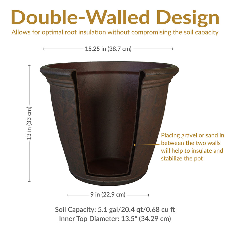 Sunnydaze Anjelica Polyresin Outdoor Flowerpot Planter