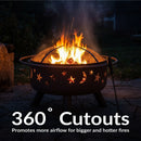 Sunnydaze Cosmic 30" Outdoor Fire Pit with Grill Grate & Spark Screen