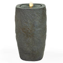 Sunnydaze Cylinder Bubble Outdoor Water Fountain with LED Light