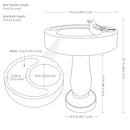 Sunnydaze Traditional Resin Bird Bath with Feeder Compartment - 27"