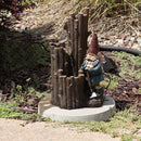 Sunnydaze Resting Gnome Outdoor Water Fountain with LED Light - 17"