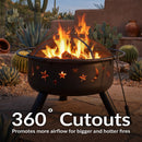 Sunnydaze Cosmic 30" Outdoor Fire Pit with Grill Grate & Spark Screen