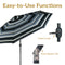 Sunnydaze 9' Solar LED Outdoor Patio Umbrella with Tilt and Crank