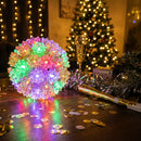multi-colored LED lighted hanging ball ornament