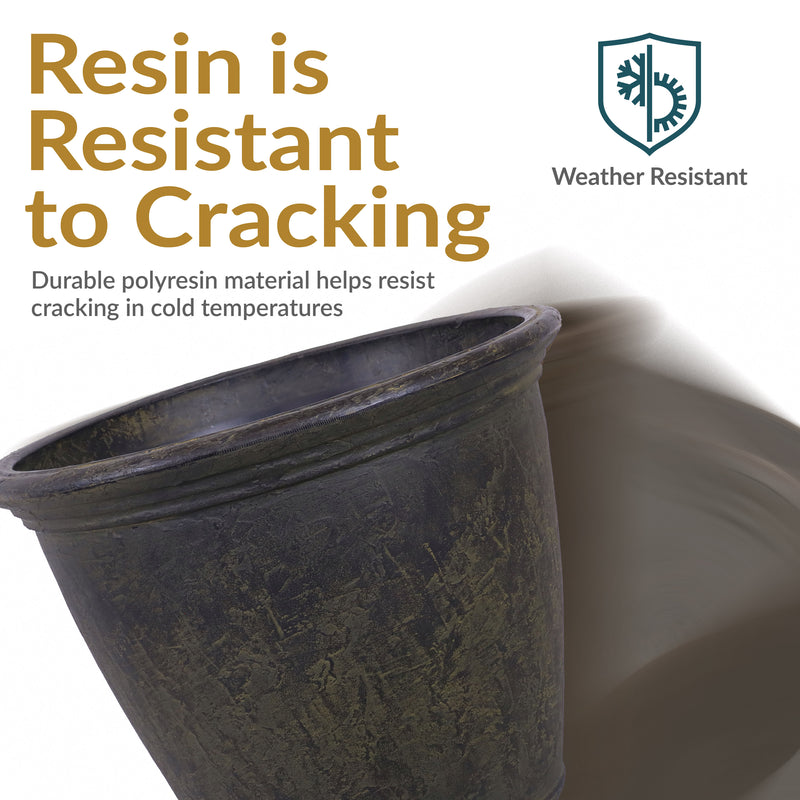 Sunnydaze Anjelica Polyresin Outdoor Flowerpot Planter