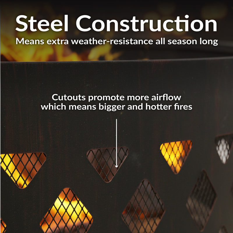 Sunnydaze 36" Heavy-Duty Metal Campfire Ring