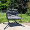 Sunnydaze Andrei Double Hanging Egg Chair with Stand - Dark Gray