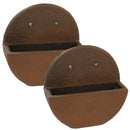 Sunnydaze Round Outdoor Wall Planter - Dark Brown - 12"