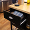 Sunnydaze Rolling Kitchen Island Cart with Drawers and Shelves - Black - 34.25" H