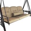 Sunnydaze 3-Person Patio Swing with Adjustable Canopy and Cushions