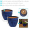 Sunnydaze Set of 2 Chalet High-Fired Glazed Ceramic Planters