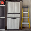 Sunnydaze Plastic Garage Storage Cabinet with 2 Adjustable Shelves - Gray