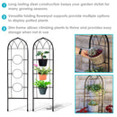 Sunnydaze 2-Piece Arched Garden Trellis with Folding Flowerpot Supports