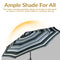 Sunnydaze 9' Striped Patio Umbrella with Push Button Tilt and Crank