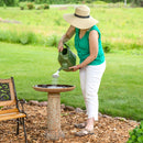 Sunnydaze Toulon Outdoor Ceramic Bird Bath - Brown Lava Finish - 24.5" H