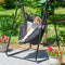 Sunnydaze Patio Hammock Chair with Stand for Outside - Steel A-Frame - Black