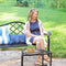 Sunnydaze 50" Outdoor Black Cast Iron Lattice Patio Bench